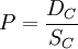 P=\frac{D_C}{S_C}