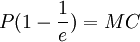 P(1-\frac1e) = MC