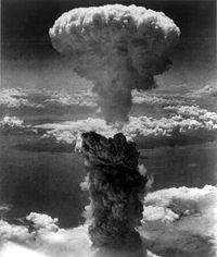 August 9: The mushroom cloud from the nuclear bomb dropped on Nagasaki rising 18�km into the air.