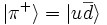 \vert \pi^+\rangle = \vert u\overline {d}\rangle