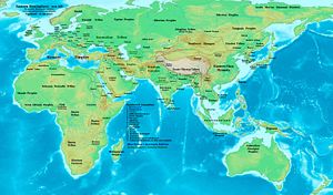 Eastern Hemisphere at the beginning of the 1st century AD.