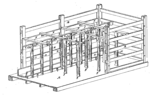 The diagram from U.S. Patent 106,887� showing a cutaway view of Zadok Street's stock car design.