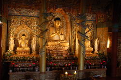 Typical interior of a temple in Korea