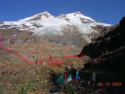 The Boulder Glacier retreated 450�m from 1987 to 2005.