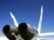 Variable Exhaust Nozzle, on the GE F404-400 low-bypass turbofan installed on a Boeing F/A-18 Hornet