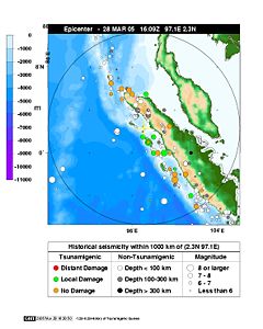 Epicentre map from NOAA