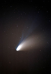 Comet Hale-Bopp, shortly after passing perihelion in April 1997.