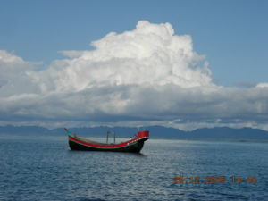 Fishing boats on the Bay of Bengal