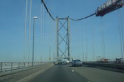 High-tensile wires suspending the deck of the northbound carriageway.