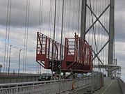 An inspection of the integrity of the cables underway on the bridge.