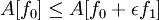 A[f_0] \le A[f_0 + \epsilon f_1]