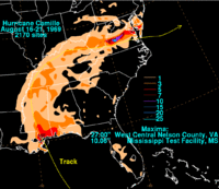 Camille Storm Total Rainfall