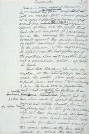 Draft of Frankenstein ("It was on a dreary night of November that I beheld my man completed�...")