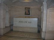 The Pope of Mary: A Madonna and Child, added by John XXIII, hangs over the tomb of Pius XII.