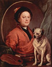 William Hogarth, self-portrait, 1745