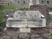 Remains of the miliarium aureum in the Roman Forum.