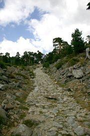 Roman road of the Fuenfr�a valley, in the Sierra de Guadarrama, Spain.