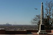 Lincoln Memorial where Abraham Lincoln is said to have selected Council Bluffs as the eastern terminus after visiting this site in 1859 under the employ of Thomas Durant.