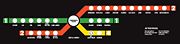 1966 Montreal Metro onboard network map.