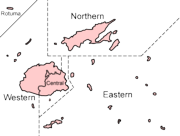 Map of the divisions of Fiji.