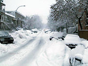 A street in Montreal after a snowstorm.