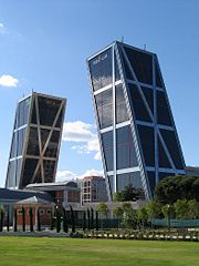 Europe's Gate, Madrid; the first intentionally inclined buildings in the world.