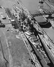 USS Missouri passes through the canal