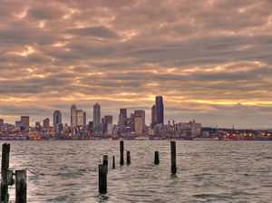 Seattle, as seen across Elliot Bay from West Seattle