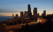 Interstate 5 as it passes through downtown Seattle.