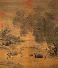 Homeward Oxherds in Wind and Rain, by Li Di, 12th century