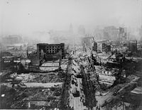 Smoldering after the 1906 San Francisco earthquake.