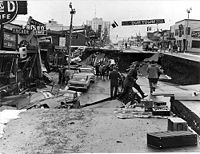 Earthquake damage in Anchorage, Alaska (1964).