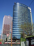 High-rise buildings at Nivy, one of Bratislava's main business districts