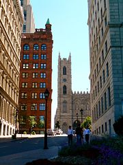 Place d'Armes in Montreal, historic heart of French Canada.