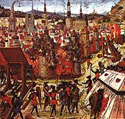 Medieval manuscript depicting the Capture of Jerusalem during the First Crusade.