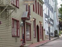 A historic side street in Newport