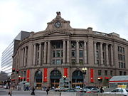 South Station is an intermodal station for Amtrak, commuter, and bus service.