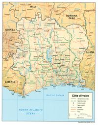 Map of Côte d'Ivoire