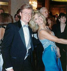 Jane Fonda in the lobby of the theater immediately after the conclusion of the telecast of the 62nd Academy Awards (Jane is holding Ted Turner's arm), March 26, 1990