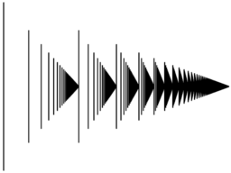 A graphical “matchstick” representation of the ordinal ω².  Each stick corresponds to an ordinal of the form ω·m+n where m and n are natural numbers.