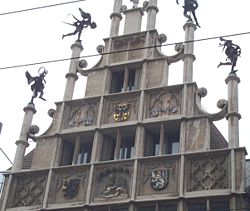 Plus Oultre, Charles' personal motto on the gable of a Flemish house in Ghent, Charles V's birthplace.