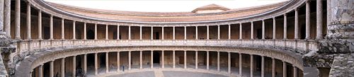 Inner court of the Charles V Palace in Granada.