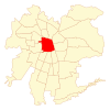 Location of Santiago commune in Greater Santiago