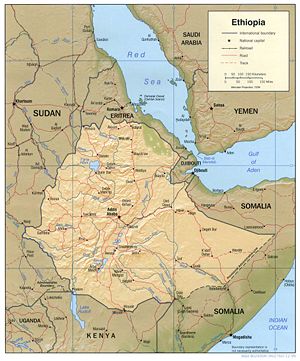 Map of Ethiopia.