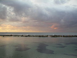 Coastline of Benghazi, Libya's second largest city. With the longest Mediterranean coastline among African nations, Libya's mostly unspoilt beaches are a social gathering place.