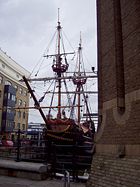 A modern replica of Drake's Golden Hind