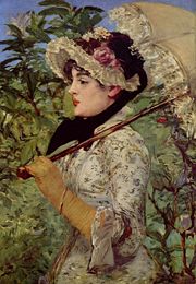 Woman with a parasol, by �douard Manet, 1881.