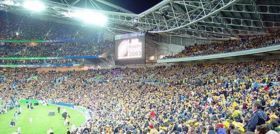 The opening game of the 2003 competition; Argentina and Australia at Telstra Stadium in Sydney.