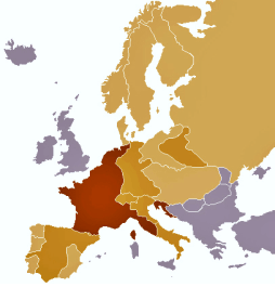 French Empire at its greatest extent in 1811�����French Empire�����Vassal states�����Allies