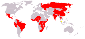 Distribution of cholera